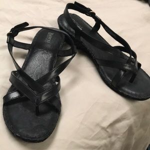 Born leather wedge sandal